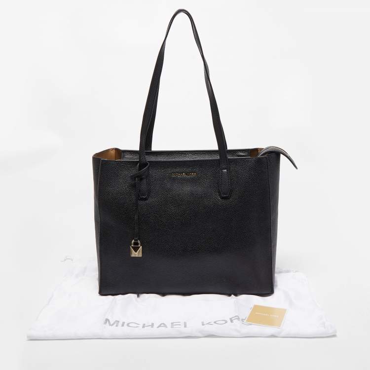 Pre Owned Michael Kors Black Leather Large Mercer Kors Studio Tote