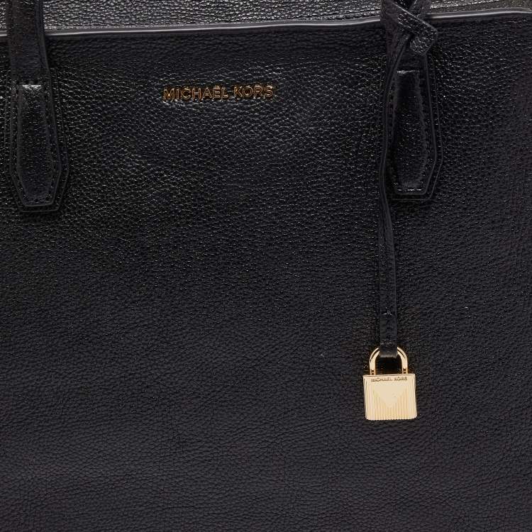 Pre Owned Michael Kors Black Leather Large Mercer Studio Tote