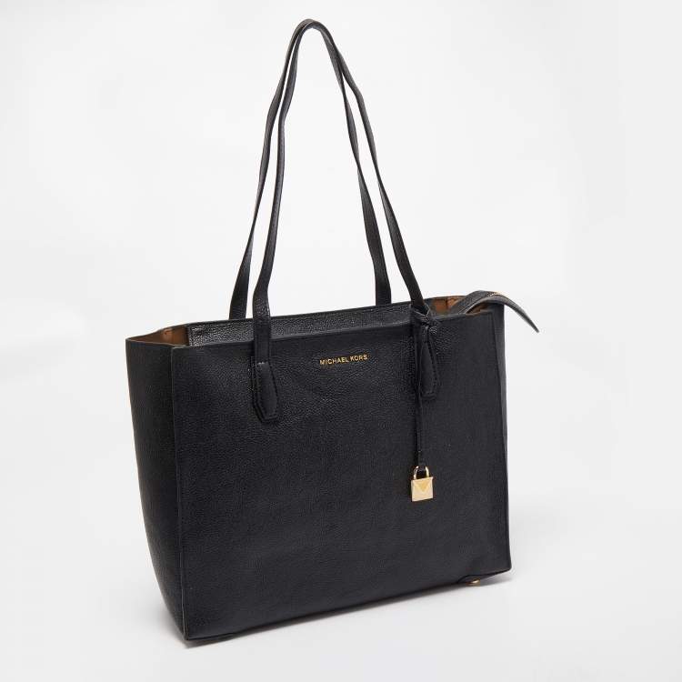 Pre Owned Michael Kors Black Leather Large Mercer Studio Tote