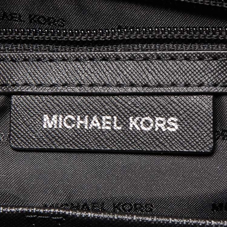 Pre Owned Michael Kors Black Leather Medium Jet Set Travel Chain Tote