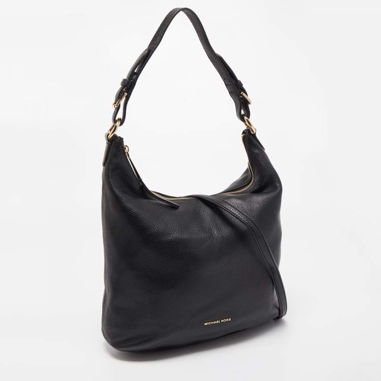 مملوكة مسبقًا MICHAEL Michael Kors Black Leather Large Lupita Hobo 