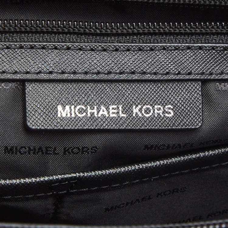 Pre Owned Michael Kors Black Leather Medium Jet Set Travel Chain Tote