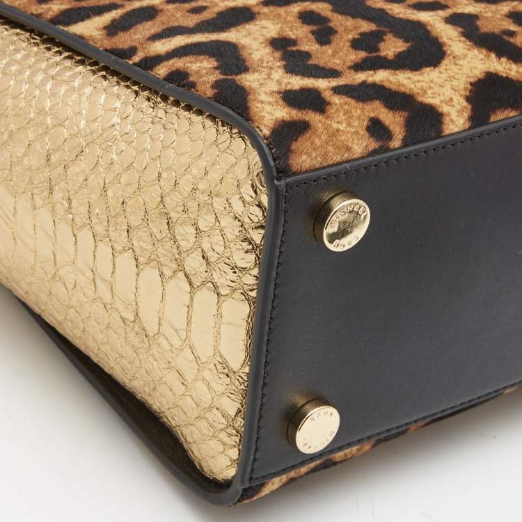مملوكة مسبقًا Michael Kors Multicolor Leopard Calf Hair and Python Effect Medium Selma Satchel