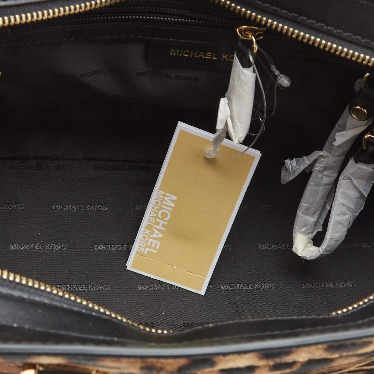 مملوكة مسبقًا Michael Kors Multicolor Leopard Calf Hair and Python Effect Medium Selma Satchel