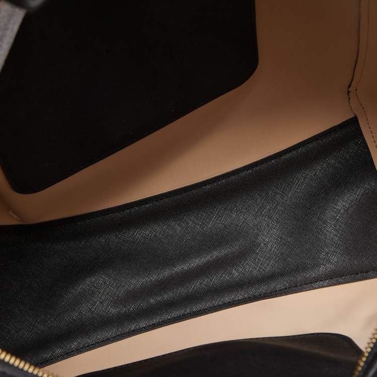 Pre Owned Michael Kors Black Leather Large East West Walsh Shopper Tote