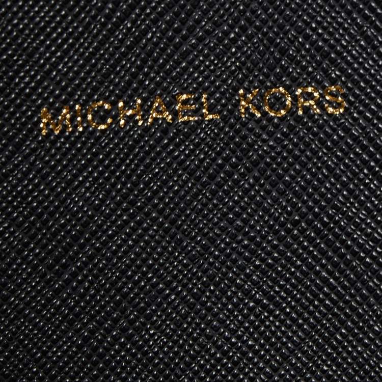 Pre Owned Michael Kors Black Leather Large East West Walsh Shopper Tote