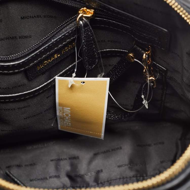 Pre Owned Michael Kors Black Leather Large Mercer Dome Satchel