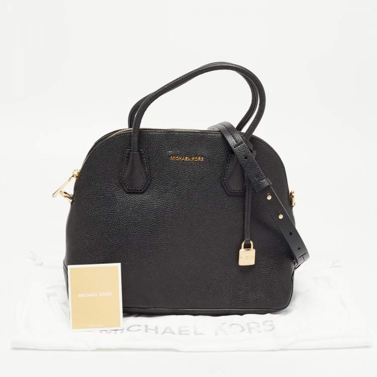 Pre Owned Michael Kors Black Leather Large Mercer Dome Satchel