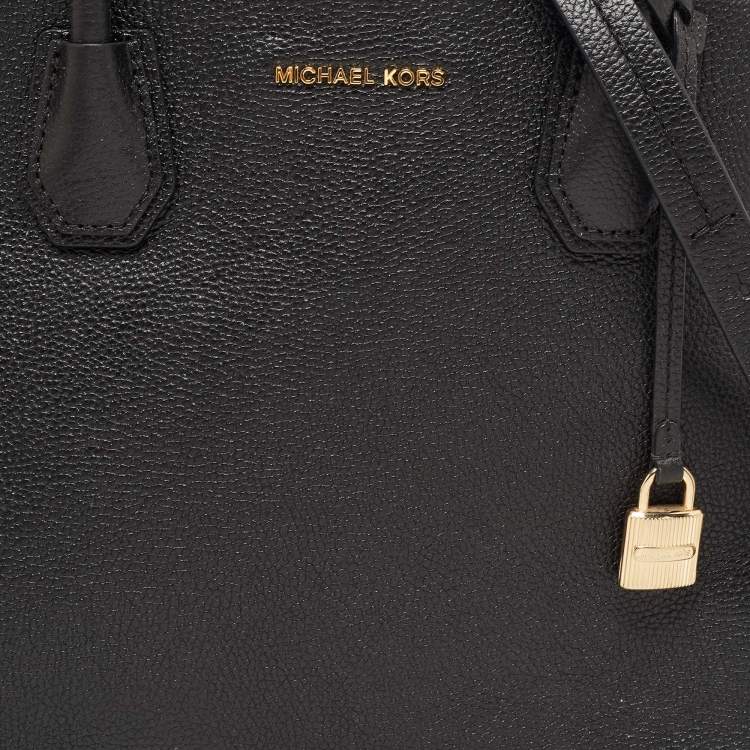Pre Owned Michael Kors Black Leather Large Mercer Dome Satchel