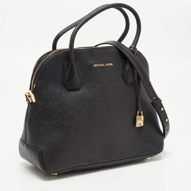 Pre Owned Michael Kors Black Leather Large Mercer Dome Satchel