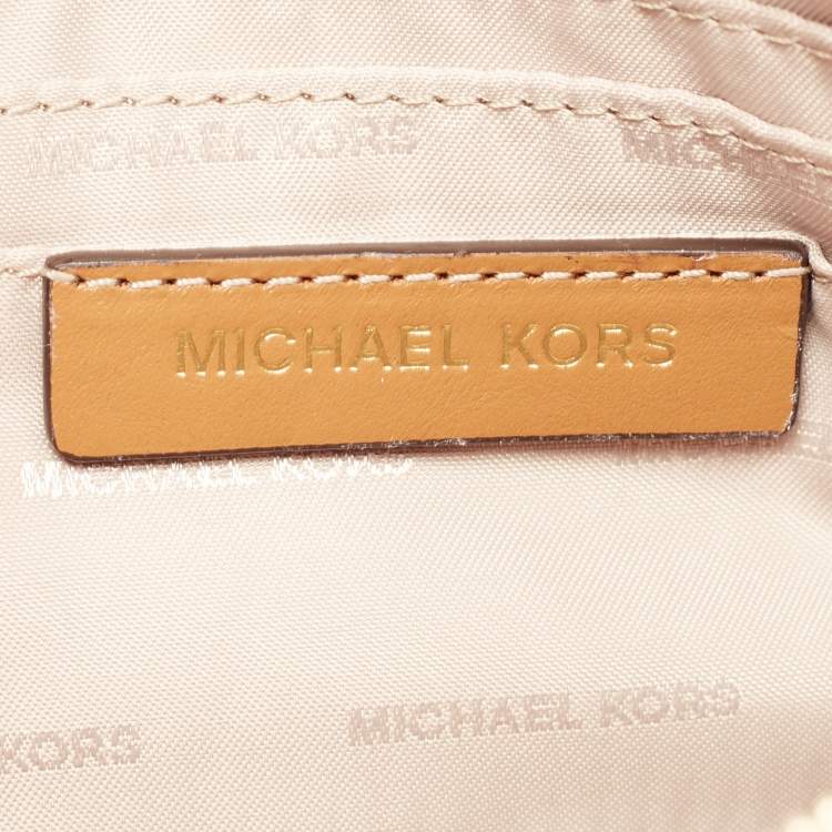 Pre Owned Michael Kors Brown Leather Large East West Hayley Tote