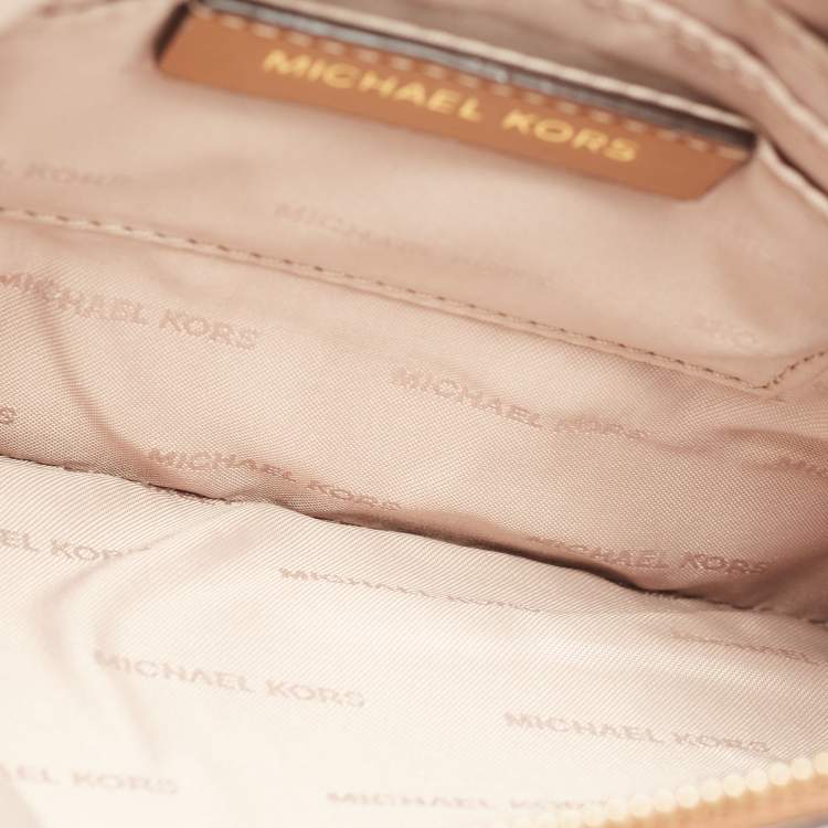 Pre Owned Michael Kors Brown Leather Large East West Hayley Tote