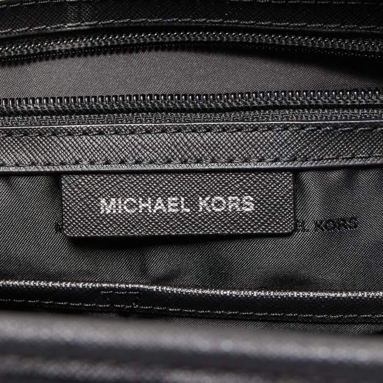 Pre Owned Michael Kors Black Leather Medium Jet Set Travel Chain Tote