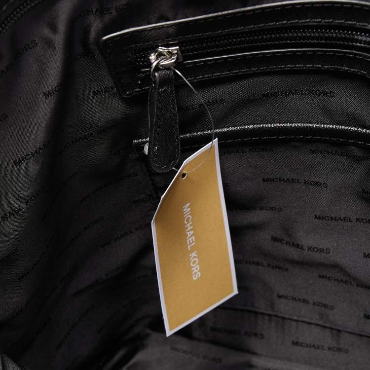 Pre Owned Michael Kors Black Leather Medium Jet Set Travel Chain Tote