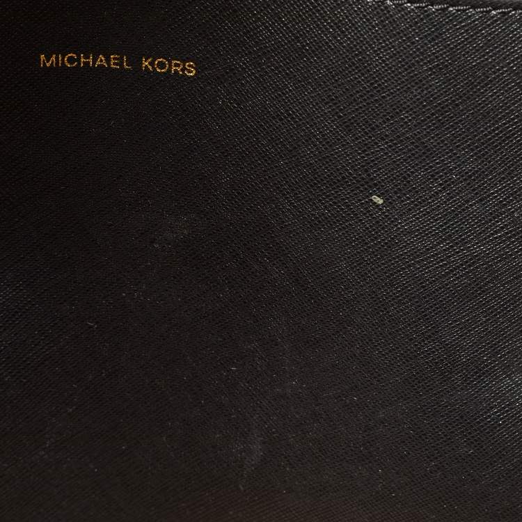 Pre Owned Michael Kors Black Leather Large East West Walsh Shopper Tote