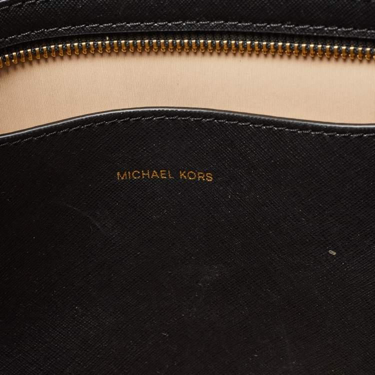 Pre Owned Michael Kors Black Leather Large East West Walsh Shopper Tote