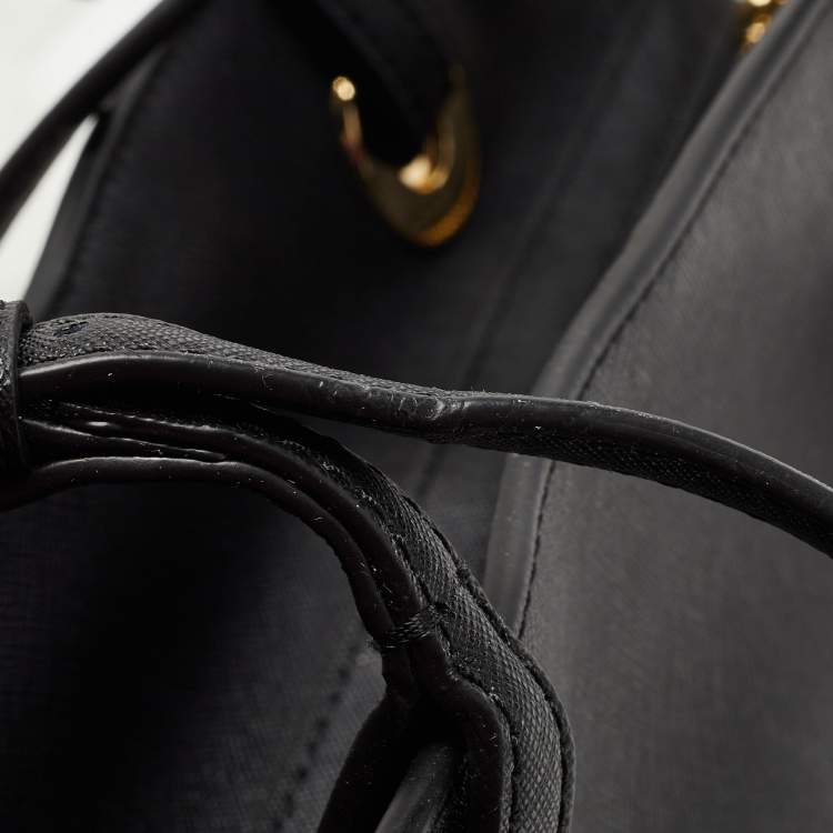 Pre Owned Michael Kors Black Leather Large East West Walsh Shopper Tote