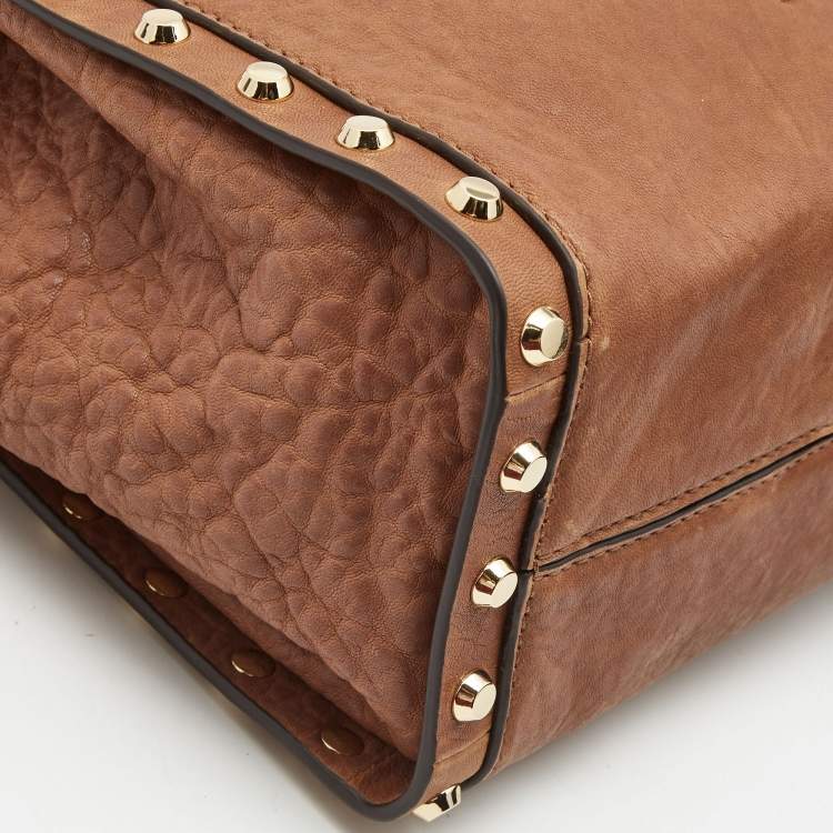 Pre Owned Michael Kors Brown Leather Medium Newbury Tote 