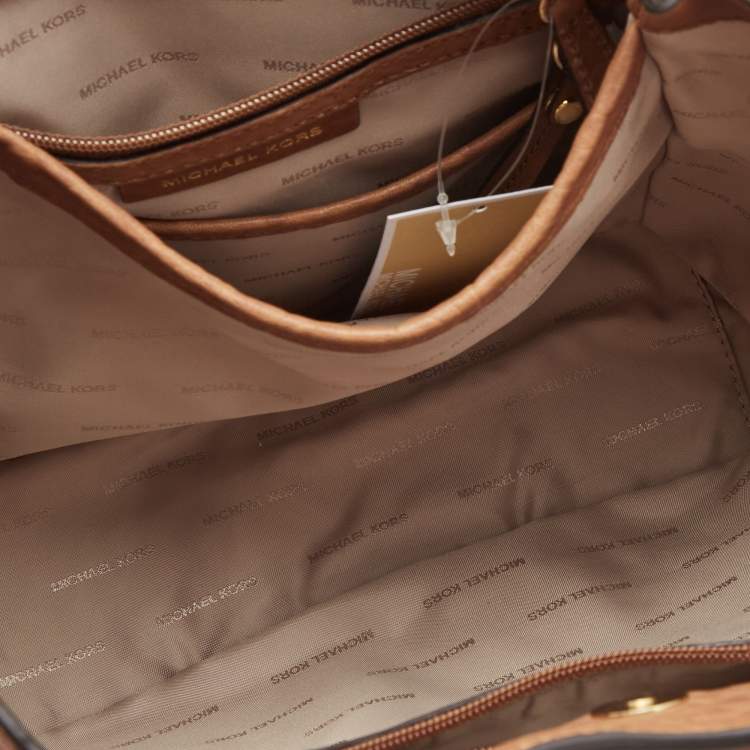 Pre Owned Michael Kors Brown Leather Medium Newbury Tote 