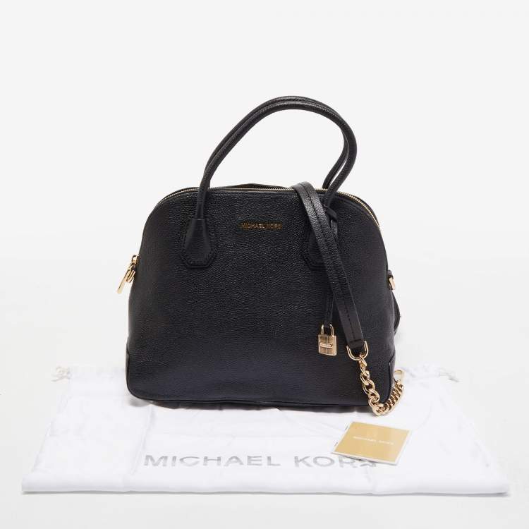 Pre Owned Michael Kors Black Leather Large Mercer Dome Satchel