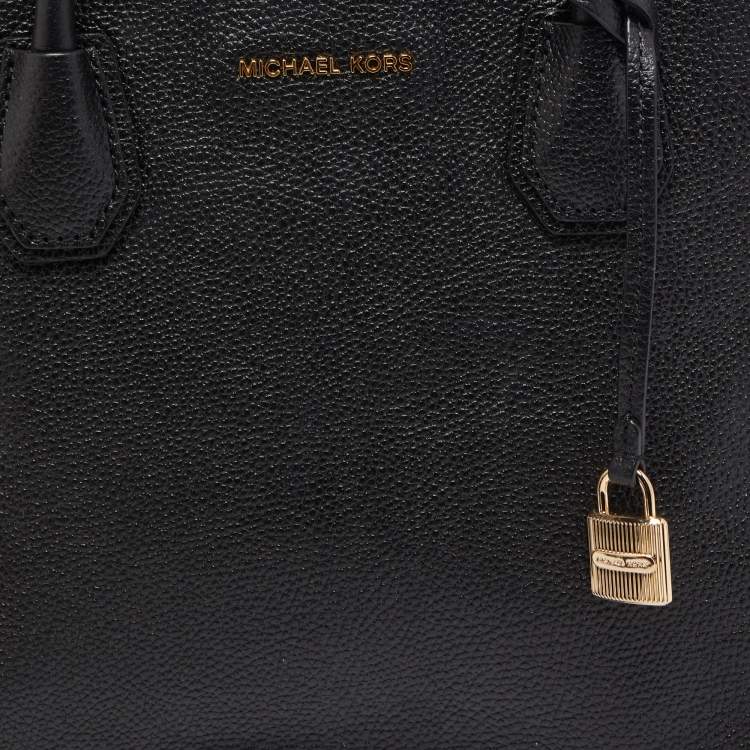 Pre Owned Michael Kors Black Leather Large Mercer Dome Satchel