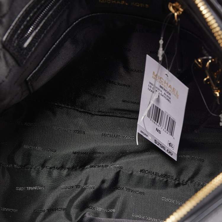 Pre Owned Michael Kors Black Leather Large Mercer Dome Satchel