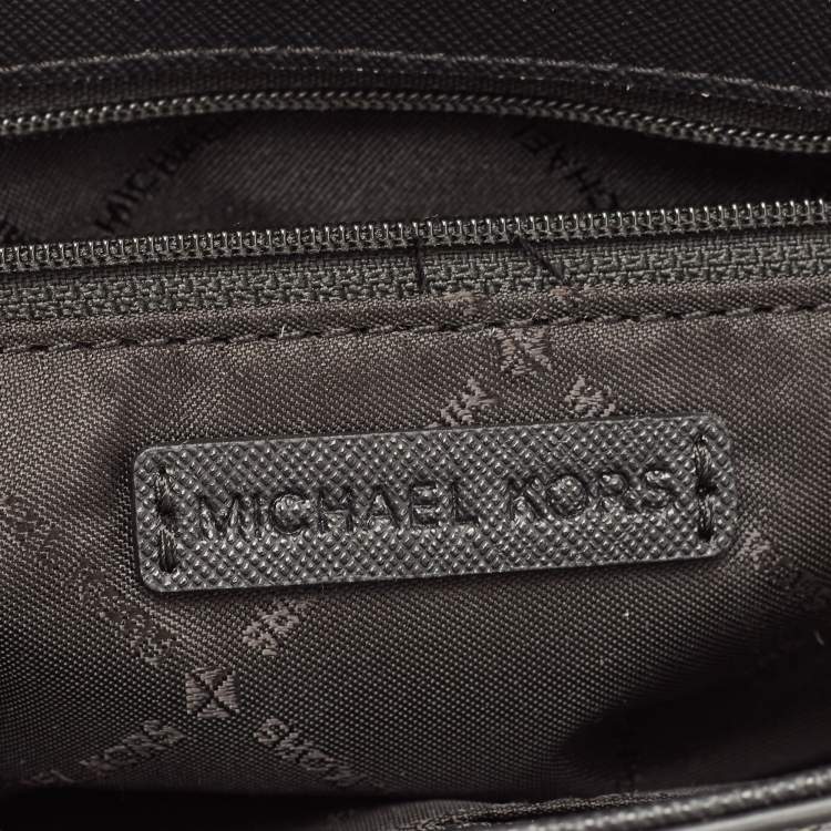 Pre Owned Michael Kors Black Signature Coated Canvas Medium Convertible Crossbody Bag