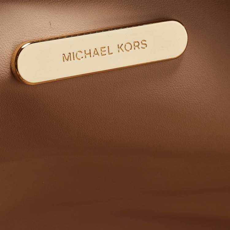 Pre Owned Michael Kors Brown Leather Large East West Hayley Tote