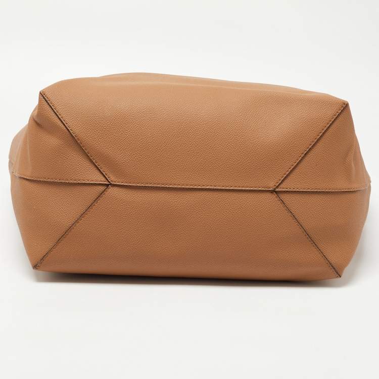 Pre Owned Michael Kors Brown Leather Large East West Hayley Tote