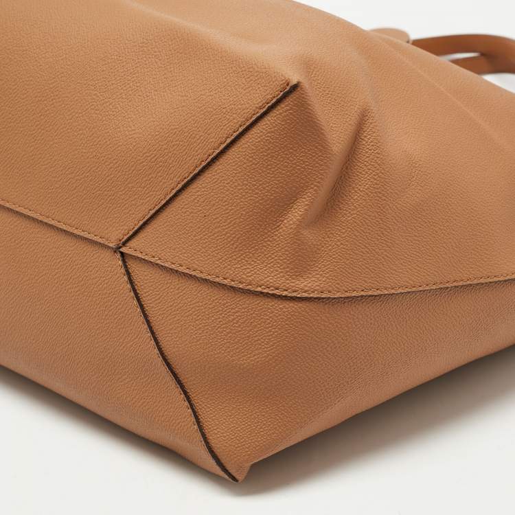 Pre Owned Michael Kors Brown Leather Large East West Hayley Tote