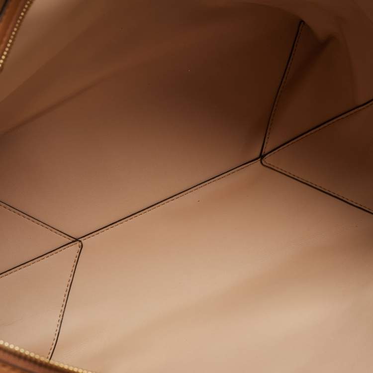 Pre Owned Michael Kors Brown Leather Large East West Hayley Tote