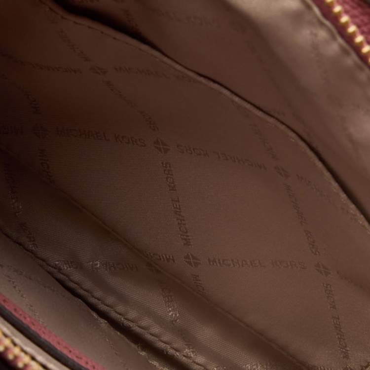 Pre Owned Michael Kors Pink Leather Nicole Crossbody Bag