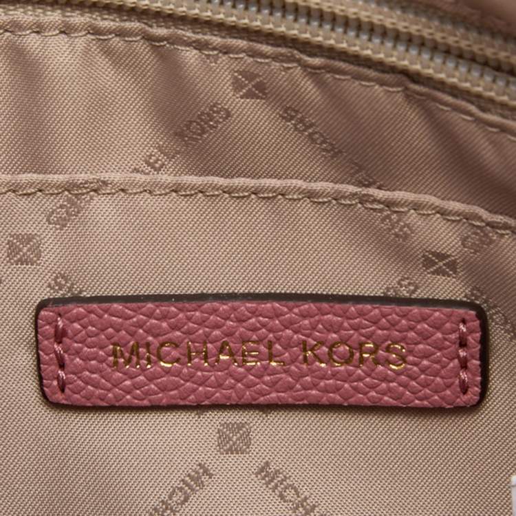 Pre Owned Michael Kors Pink Leather Nicole Crossbody Bag