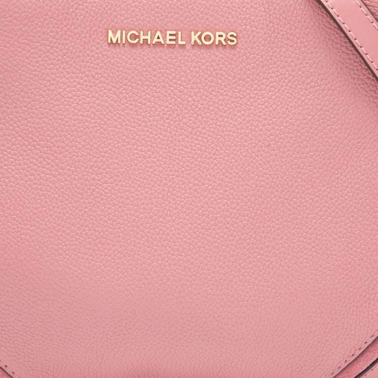 Pre Owned Michael Kors Pink Leather Nicole Crossbody Bag