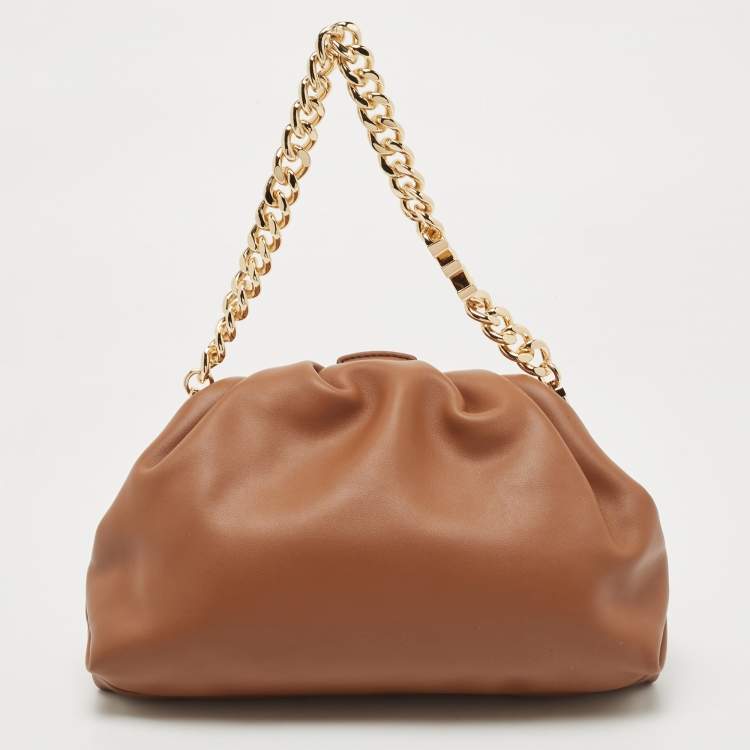 Pre Owned Michael Kors Brown Faux Leather Small Nola Crossbody Bag