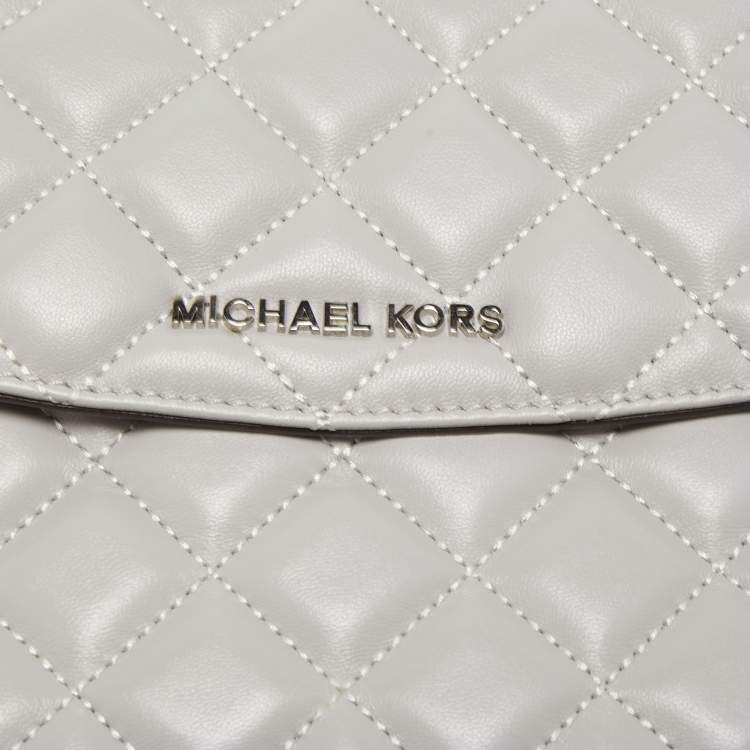 Pre Owned Michael Kors Grey Quilted Leather Small Ava Top Handle Bag