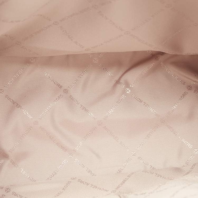 Pre Owned Michael Kors Light Blue Leather Large Charlotte Tote