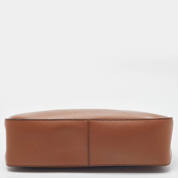 Pre Owned Michael Kors Brown Leather Wilma Chain Hobo