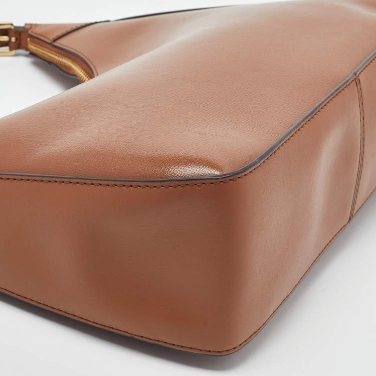 Pre Owned Michael Kors Brown Leather Wilma Chain Hobo