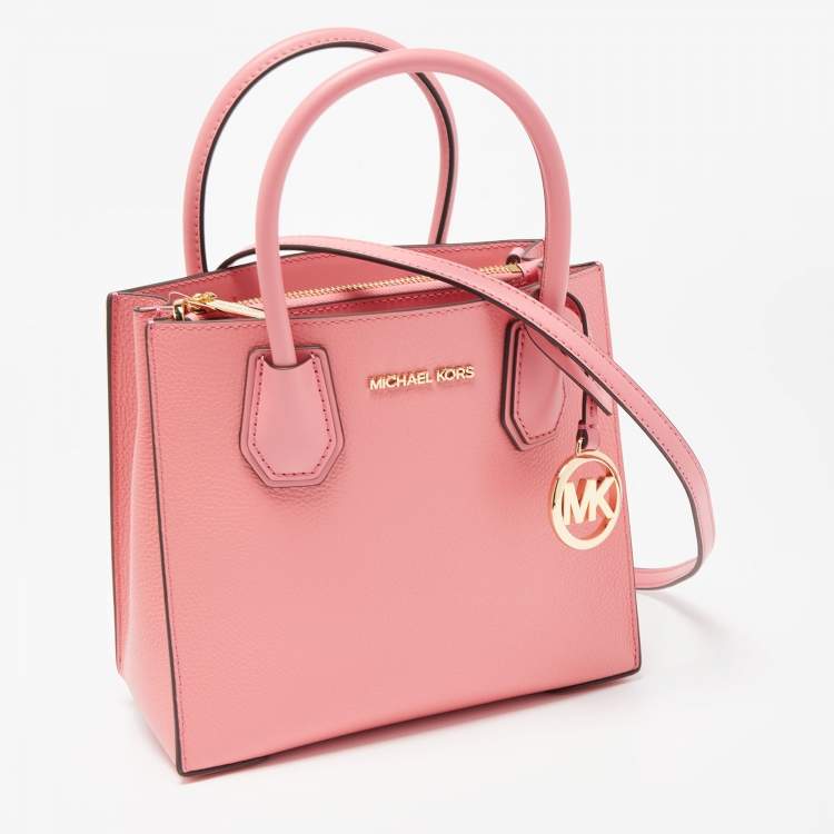 Pre Owned Michael Kors Pink Leather Mercer Tote