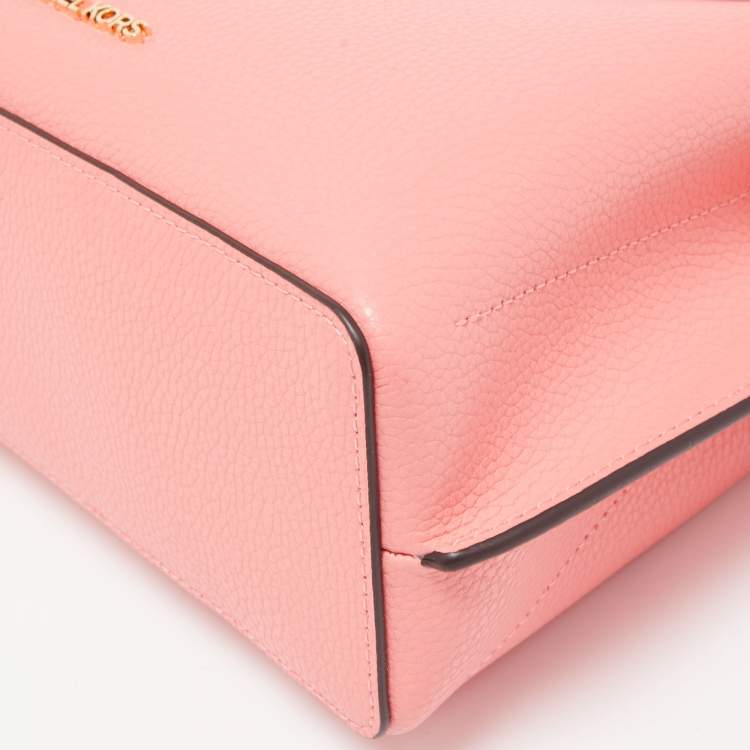 Pre Owned Michael Kors Coral Leather Small Emilia Tote