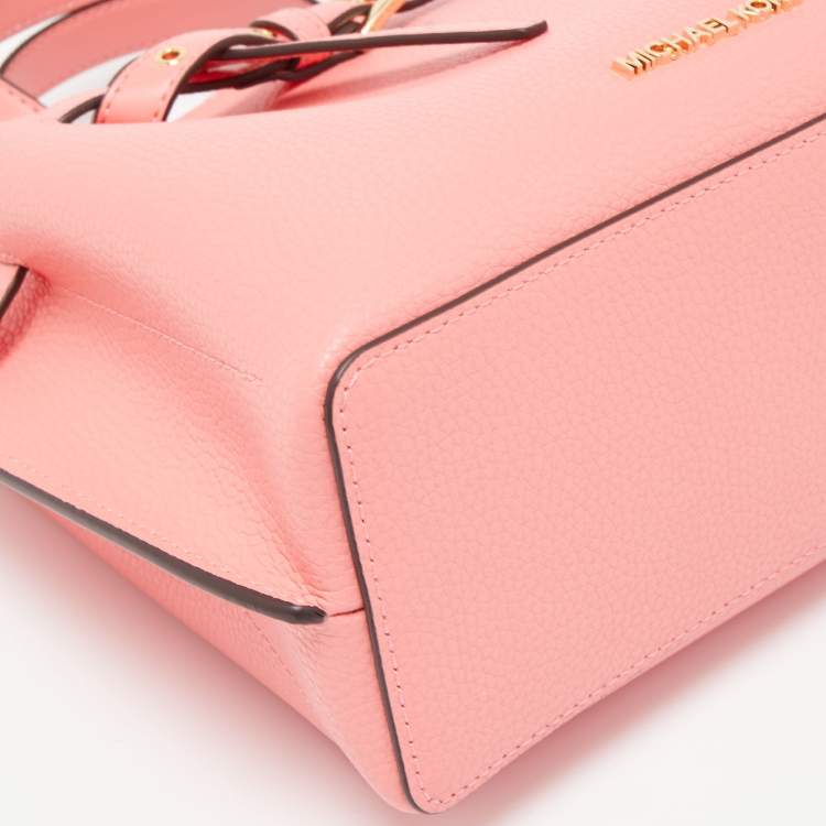 Pre Owned Michael Kors Coral Leather Small Emilia Tote