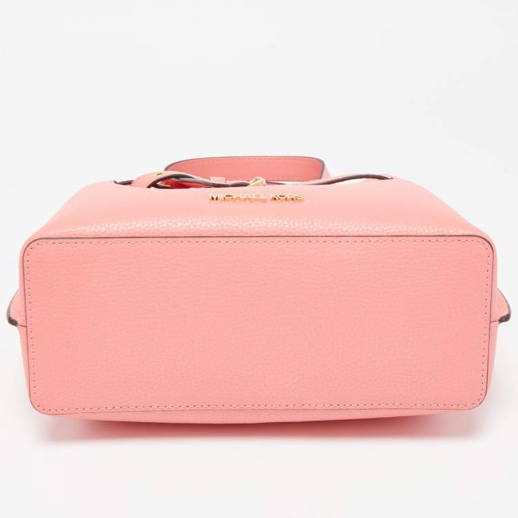 Pre Owned Michael Kors Coral Leather Small Emilia Tote