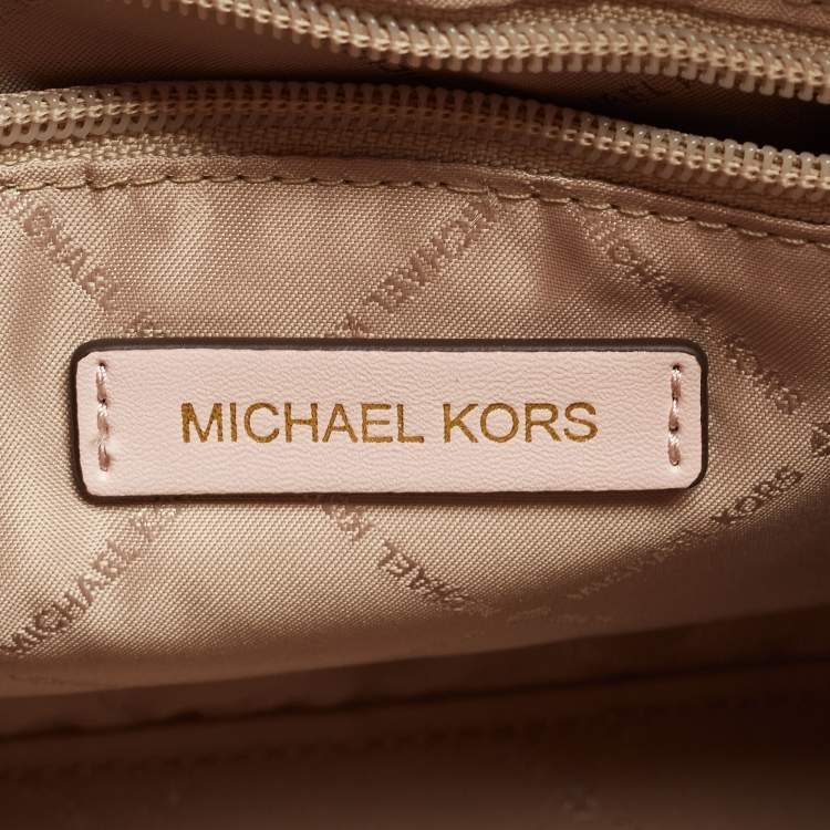 Pre Owned Michael Kors Pink Leather Small Emilia Tote