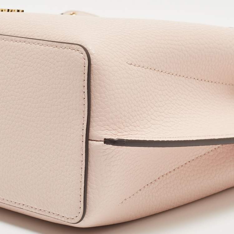 Pre Owned Michael Kors Pink Leather Small Emilia Tote