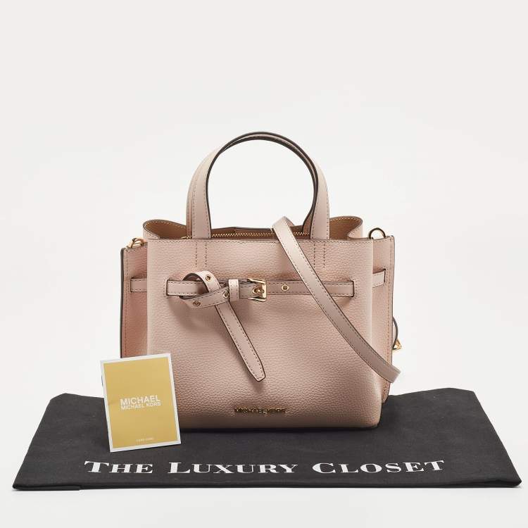 Pre Owned Michael Kors Pink Leather Small Emilia Tote