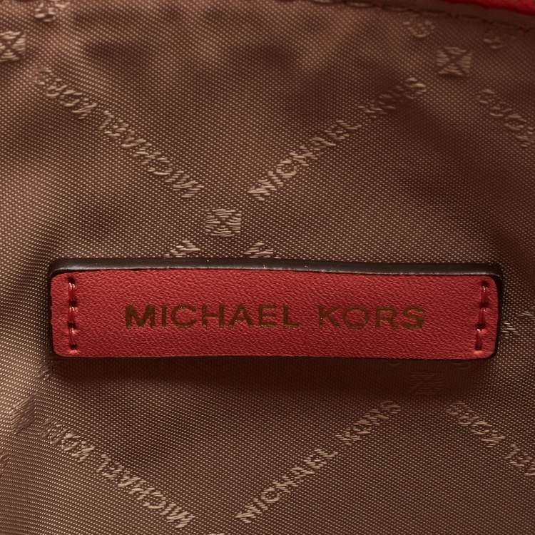 Pre Owned Michael Kors Grapefruit Leather Large Mercer Tote