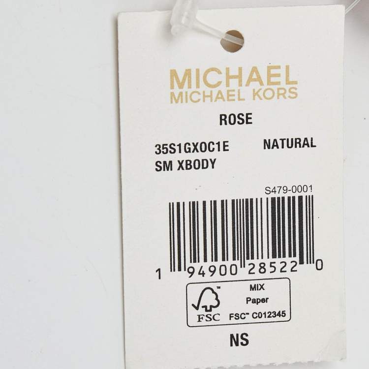 Pre Owned Michael Kors Black/White Python Embossed Leather Small Rose Crossbody Bag