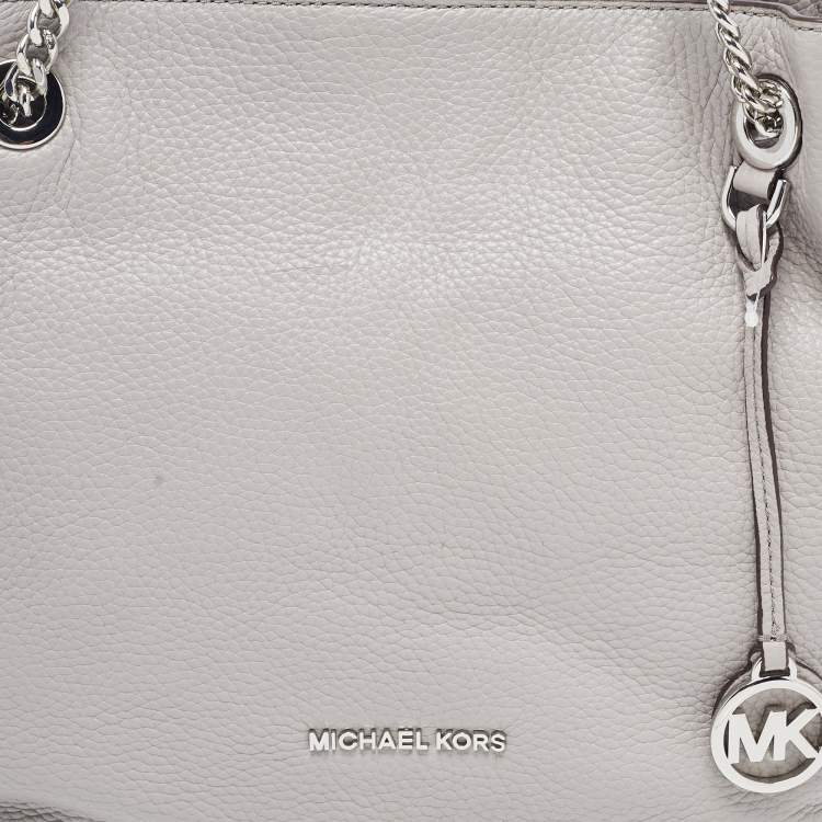 Pre Owned Michael Kors Grey Leather Medium Jet Set Chain Shoulder Bag