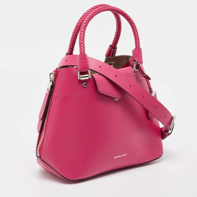 Pre Owned Michael Kors Deep Fuchsia Leather Medium Blakely Satchel